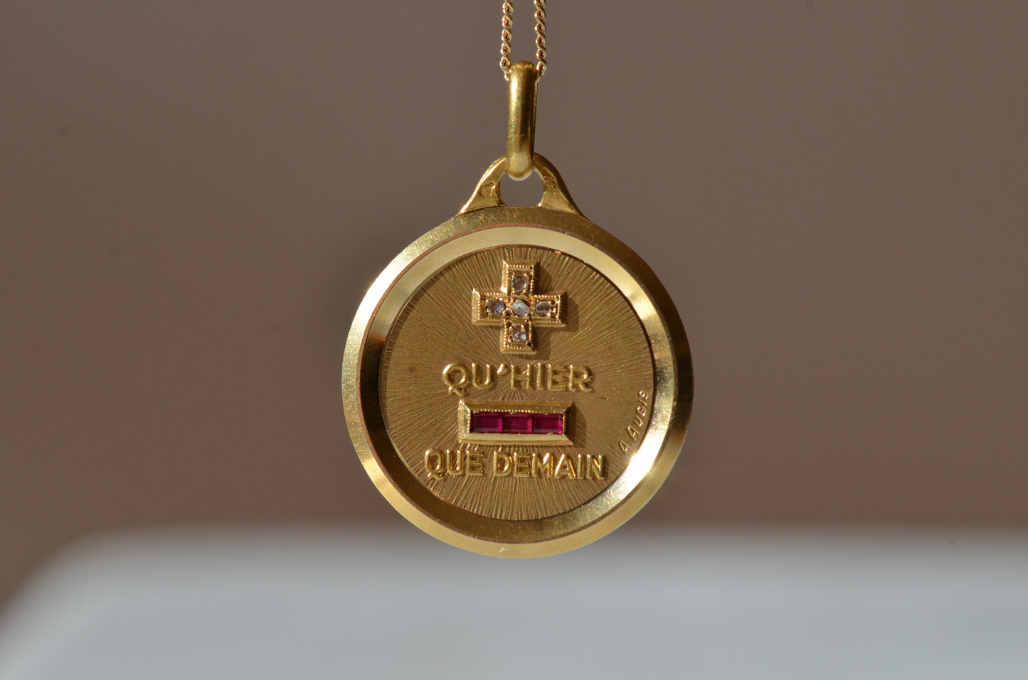 Heavy Vintage Personalized Médaille d'Amour Pendant
