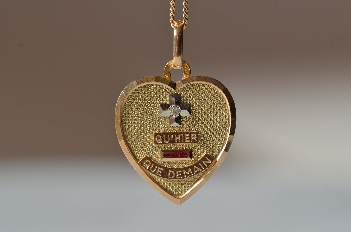 Romantic Vintage Médaille d'Amour Pendant