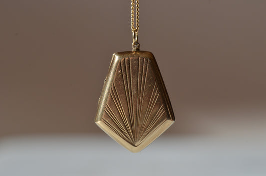 Sleek Antique Gold Back & Front Locket