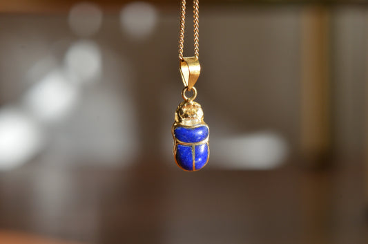 Divine Vintage Lapis Lazuli Scarab Pendant