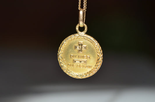 Romantic Vintage Médaille d'Amour Pendant