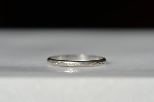 Petite Art Deco Platinum Engraved Ring