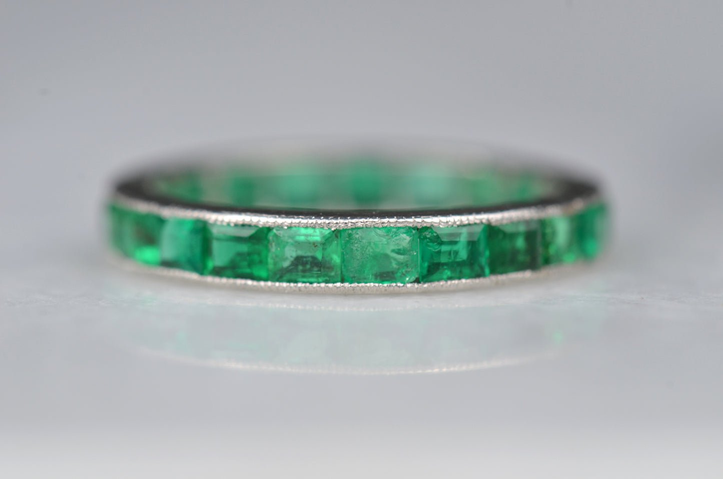 Verdant Vintage Emerald Eternity Ring