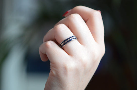 Beautiful Art Deco French Cut Sapphire Eternity Band Single or Pair