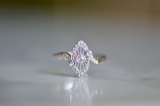 Dainty Rose Cut Diamond Ring