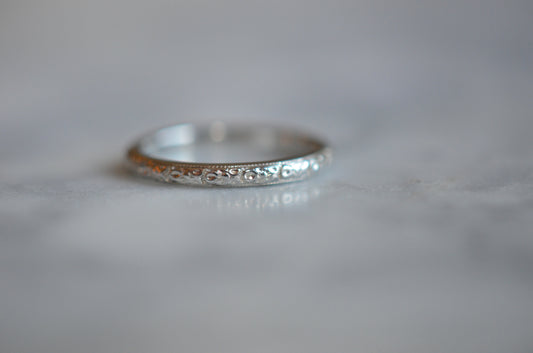 Pristine Orange Blossom Wedding Band