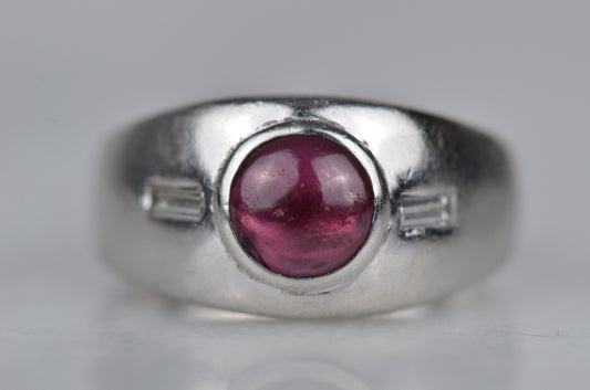 Chunky Vintage Garnet Dome Ring