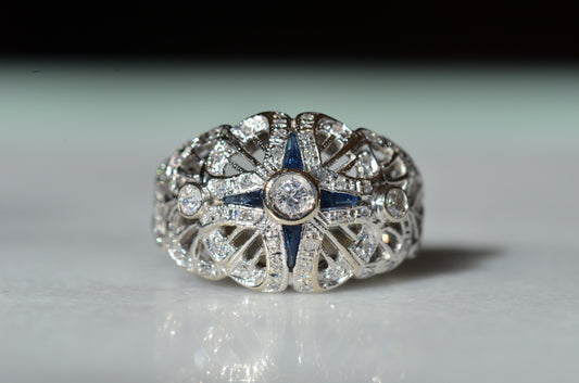 Dazzling Deco Revival Bombé Ring