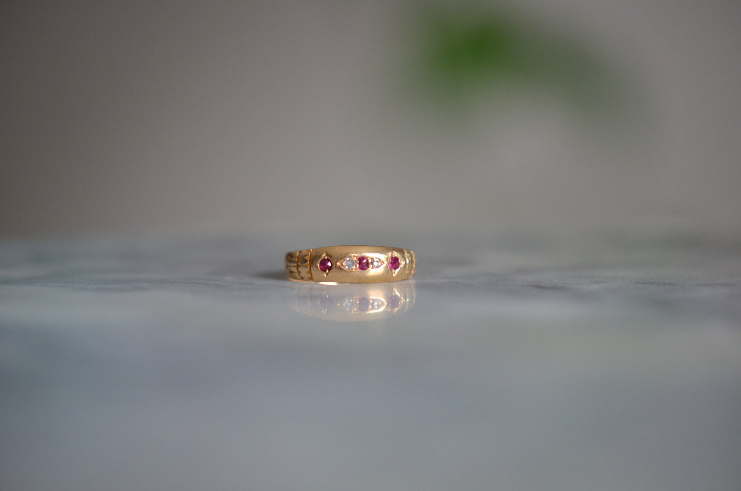 Gorgeous Victorian Ruby and Diamond Band