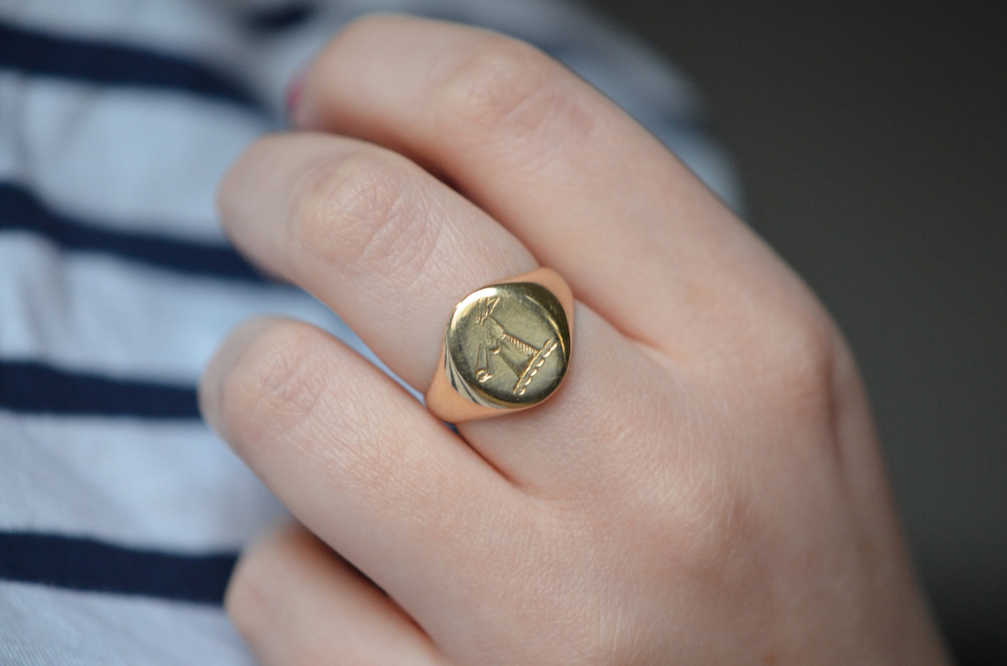 Smooth Turn of the Century Signet Ring