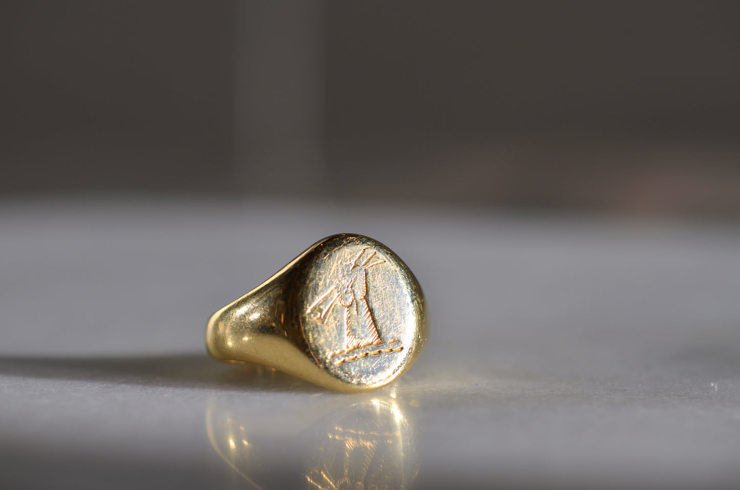 Smooth Turn of the Century Signet Ring