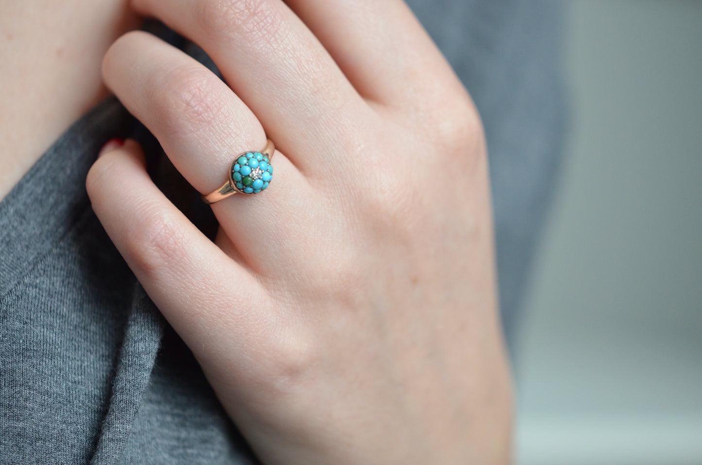 Petite Turquoise Bombe Ring