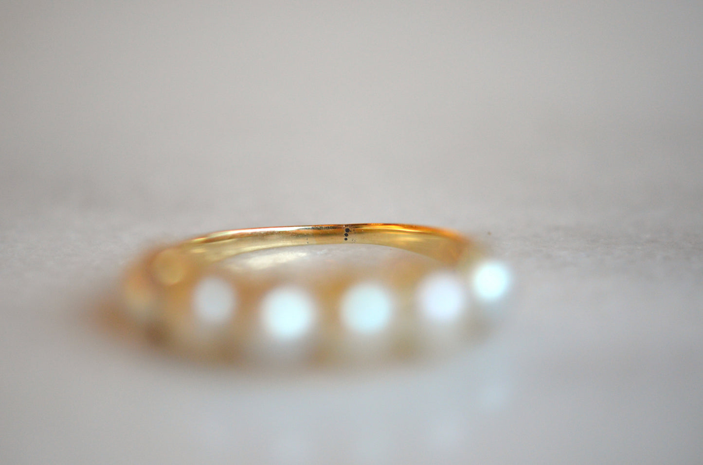 Graceful Georgian-Style Pearl Half Hoop Ring