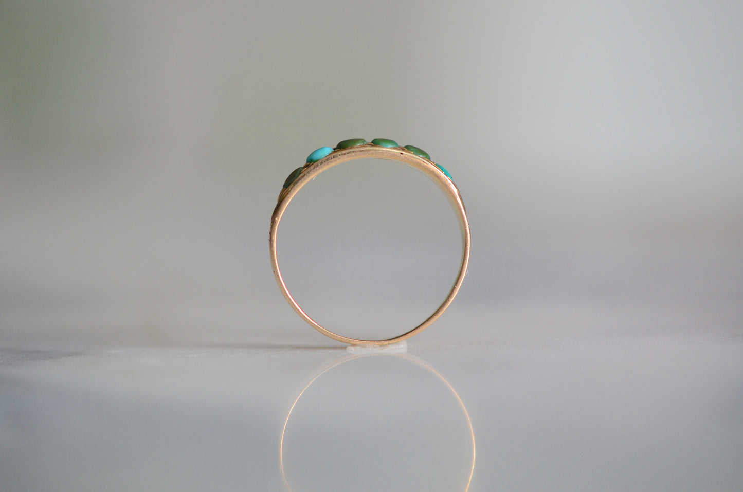 Exquisite Victorian Turquoise Half Hoop Ring 1865
