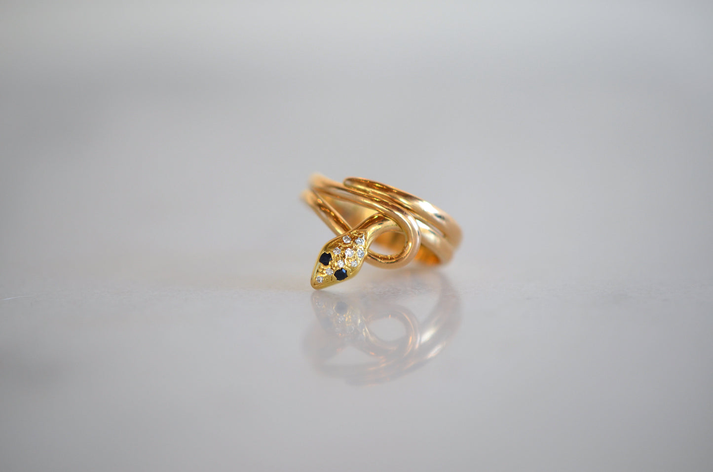 Sultry Sapphire Snake Ring