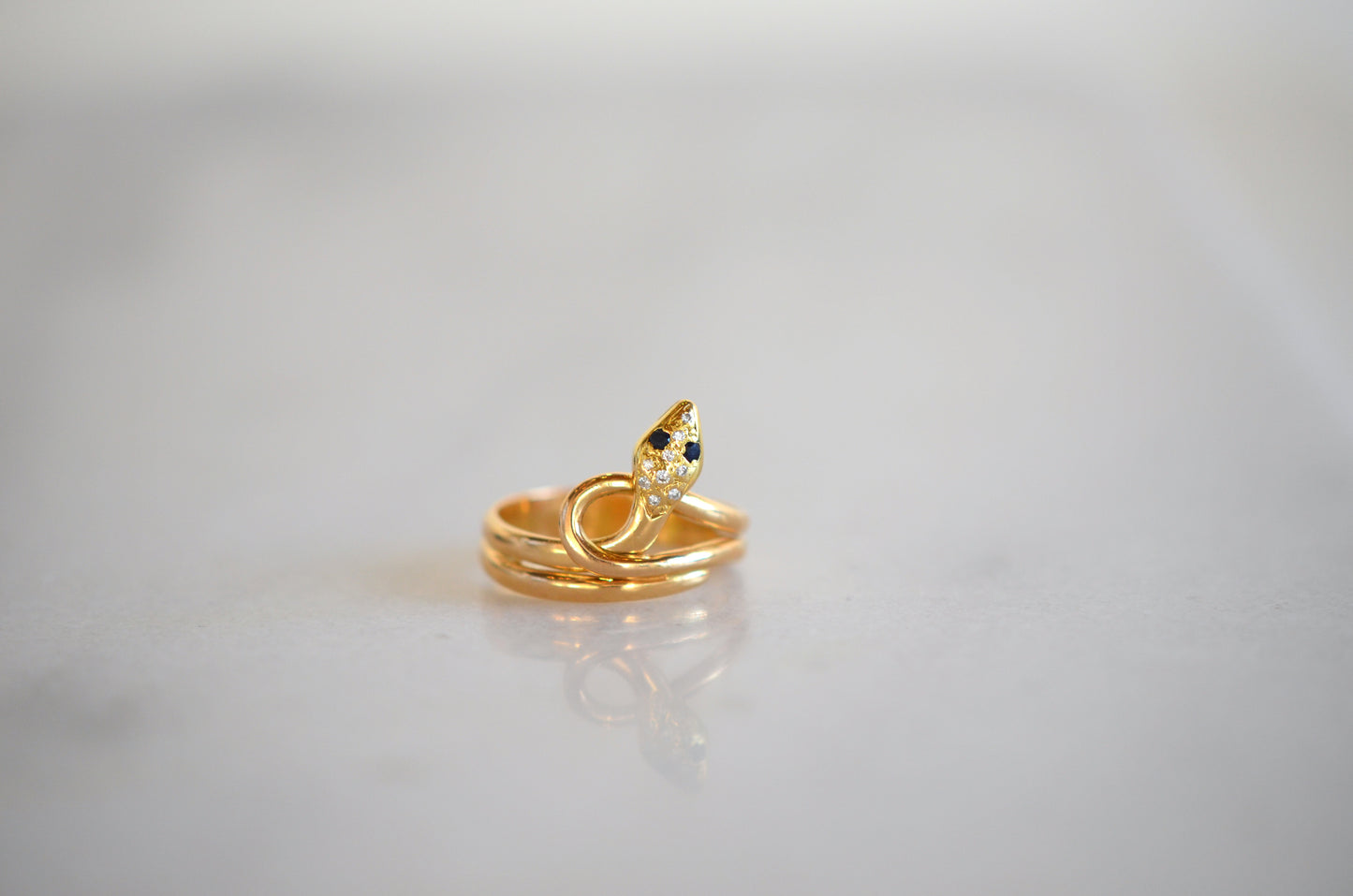 Sultry Sapphire Snake Ring