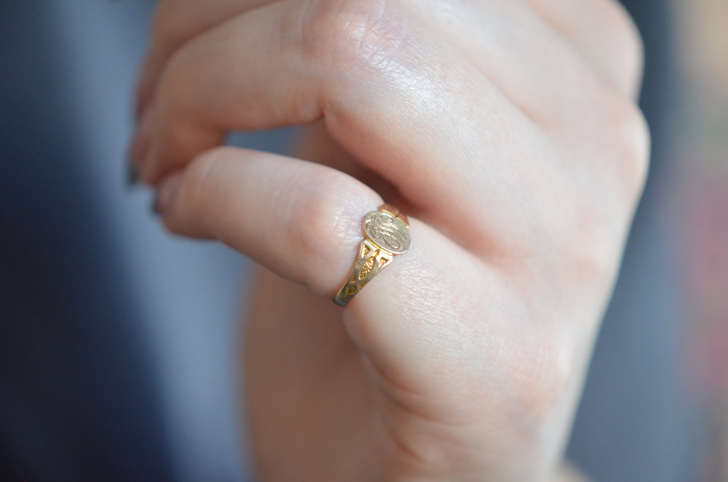 Delicate Ostby & Barton Baby Signet Ring