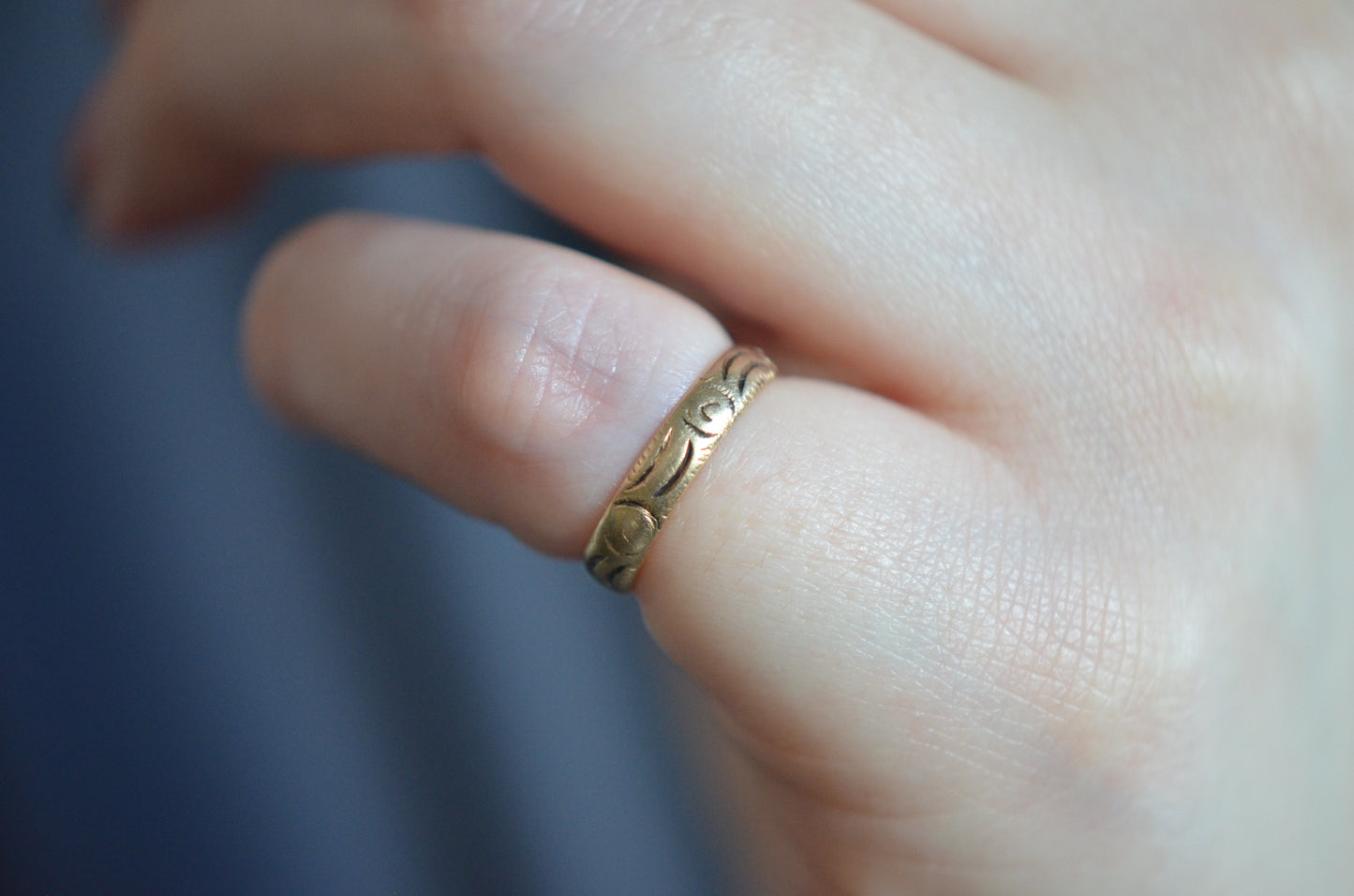 Engraved Victorian Pinky/Baby Ring