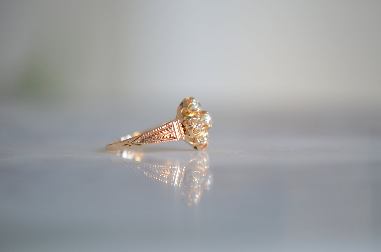 Poignant Personalized Victorian Diamond Ring
