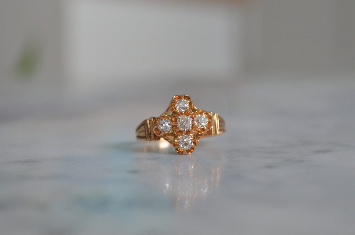 Poignant Personalized Victorian Diamond Ring
