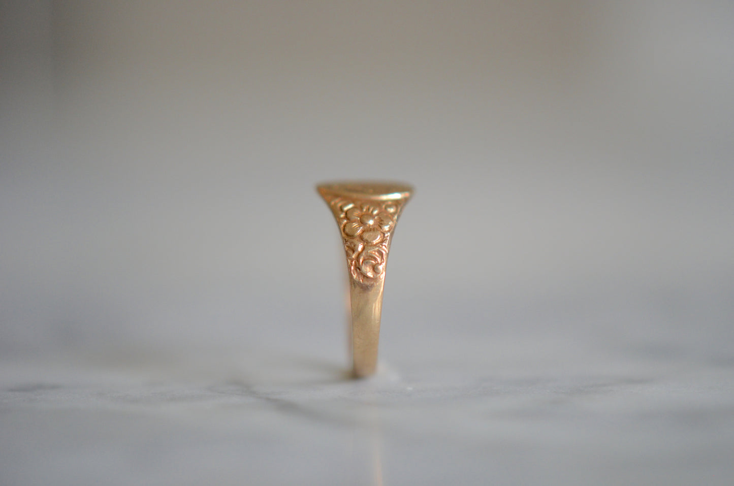 Delicate Victorian Forget-Me-Not Signet Ring