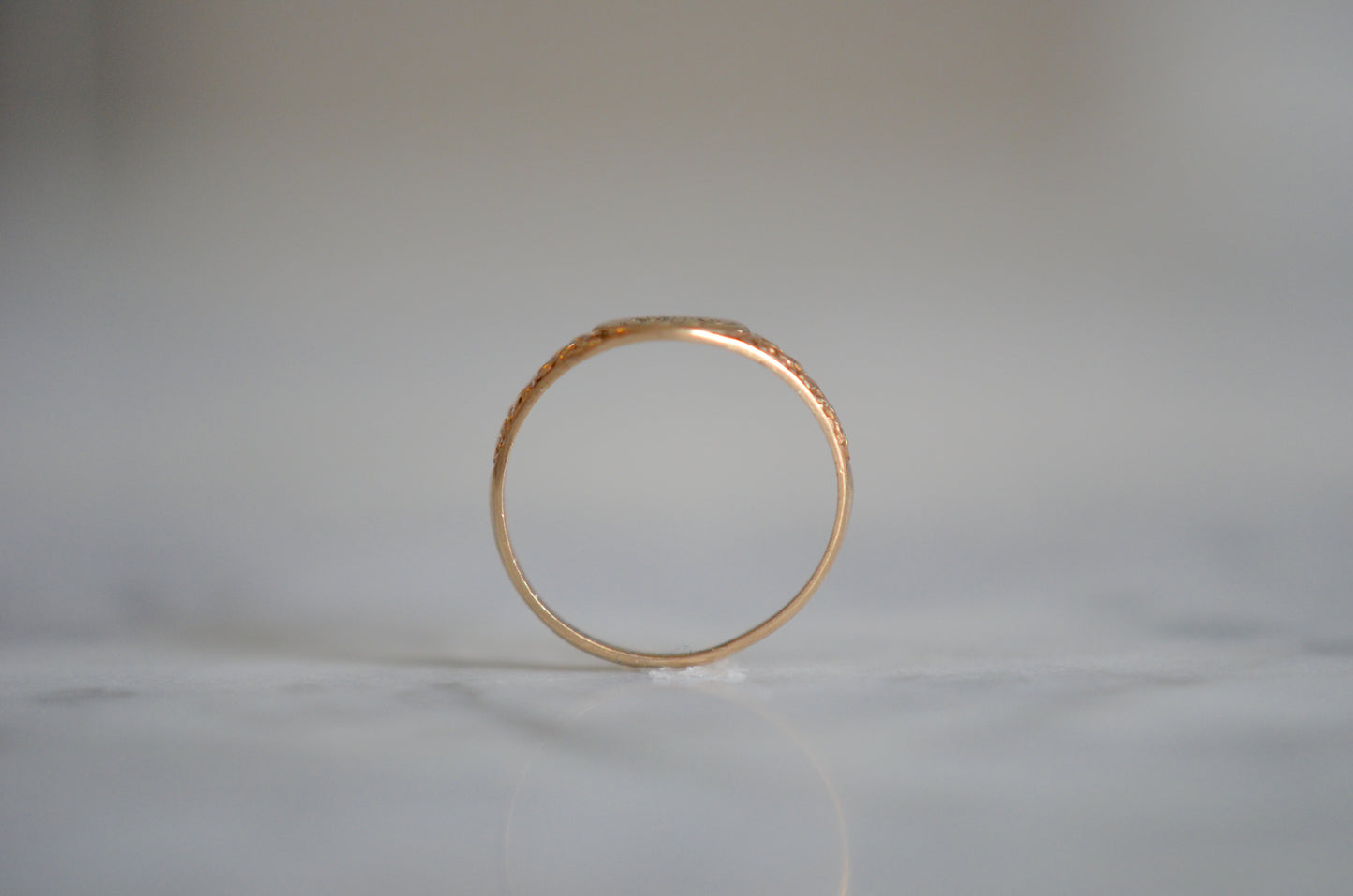 Delicate Victorian Forget-Me-Not Signet Ring