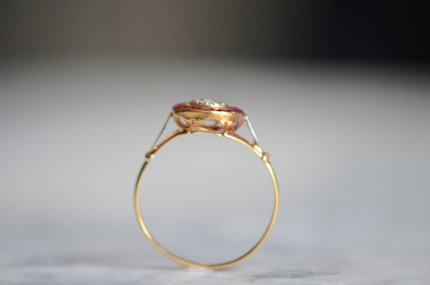 Art Deco Ruby Target Ring