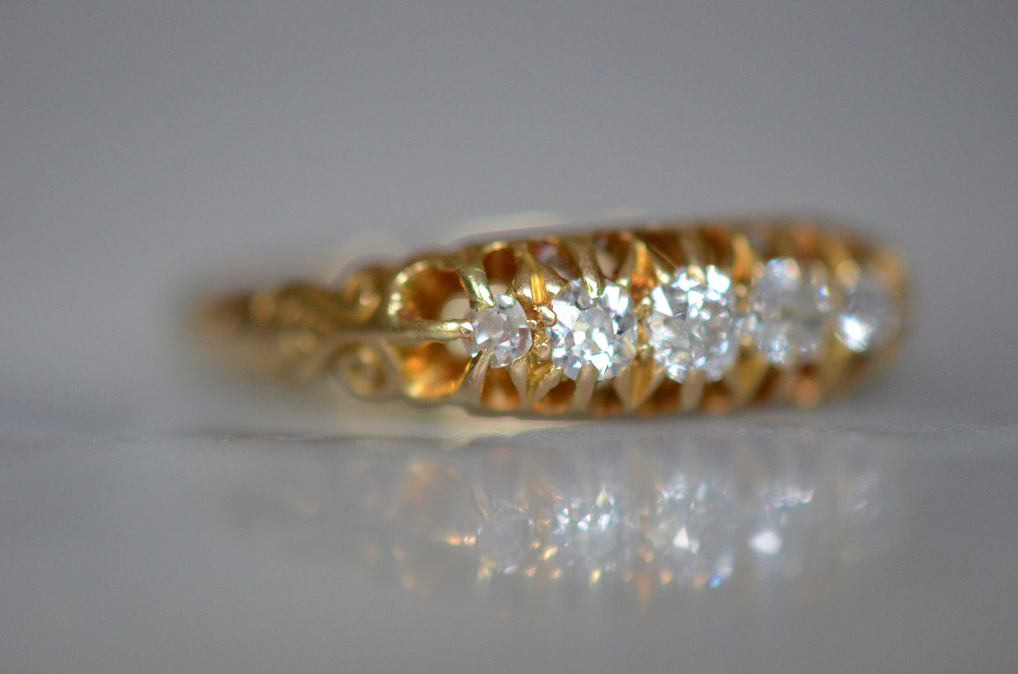 Sublime Victorian Five Diamond Ring