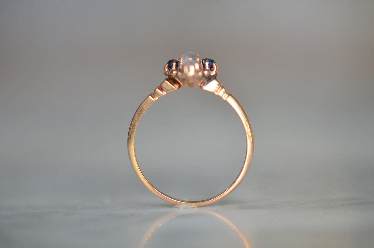 Victorian Moonstone and Sapphire Ring