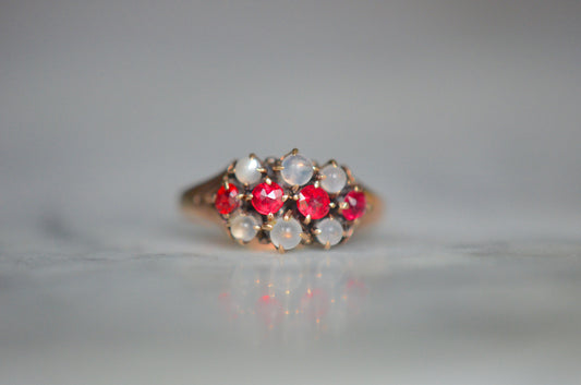 Enchanting Ruby and Moonstone Ring