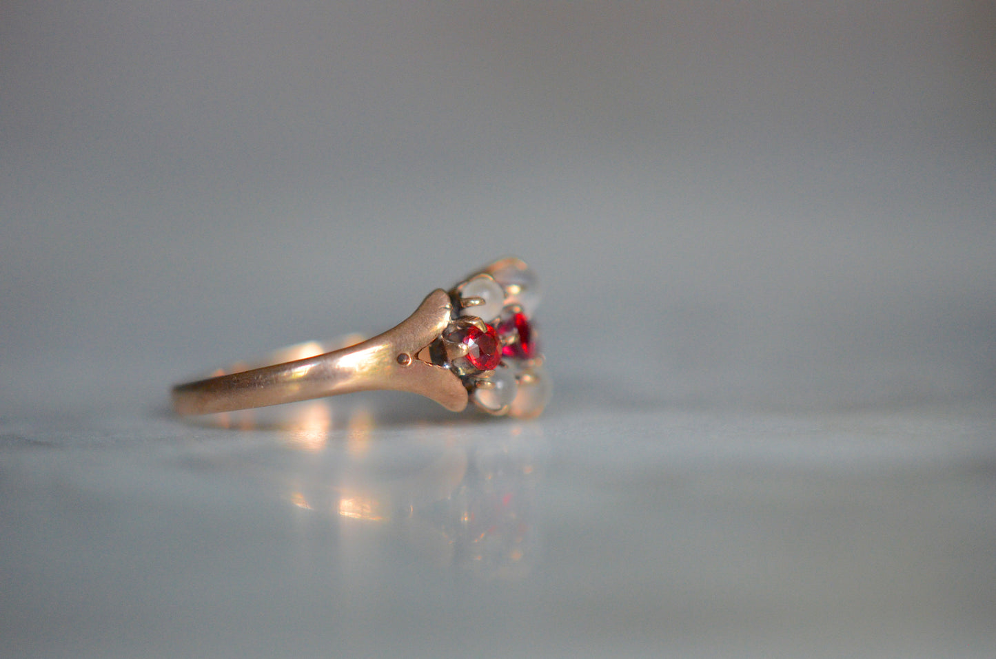 Enchanting Ruby and Moonstone Ring