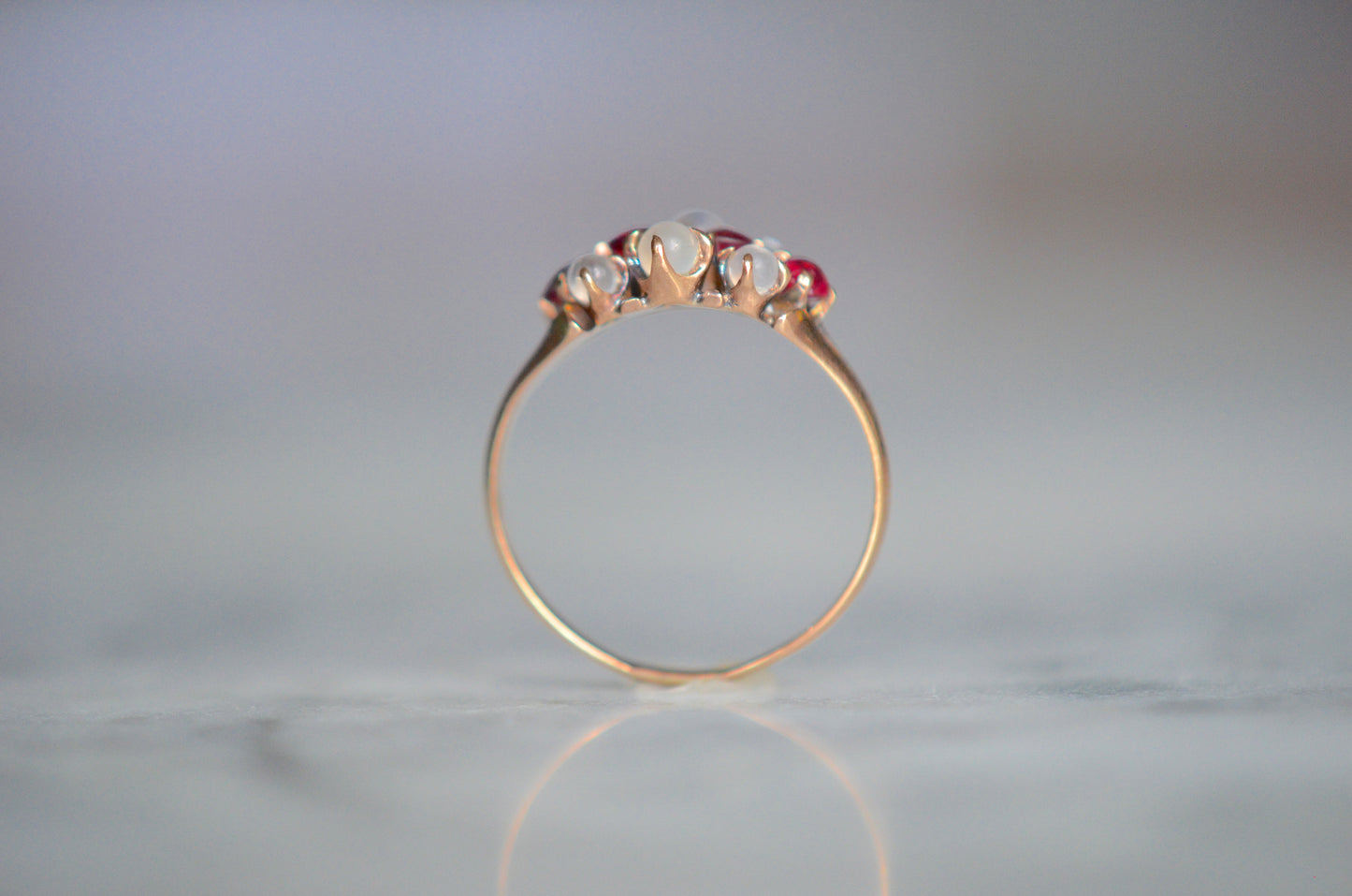Enchanting Ruby and Moonstone Ring