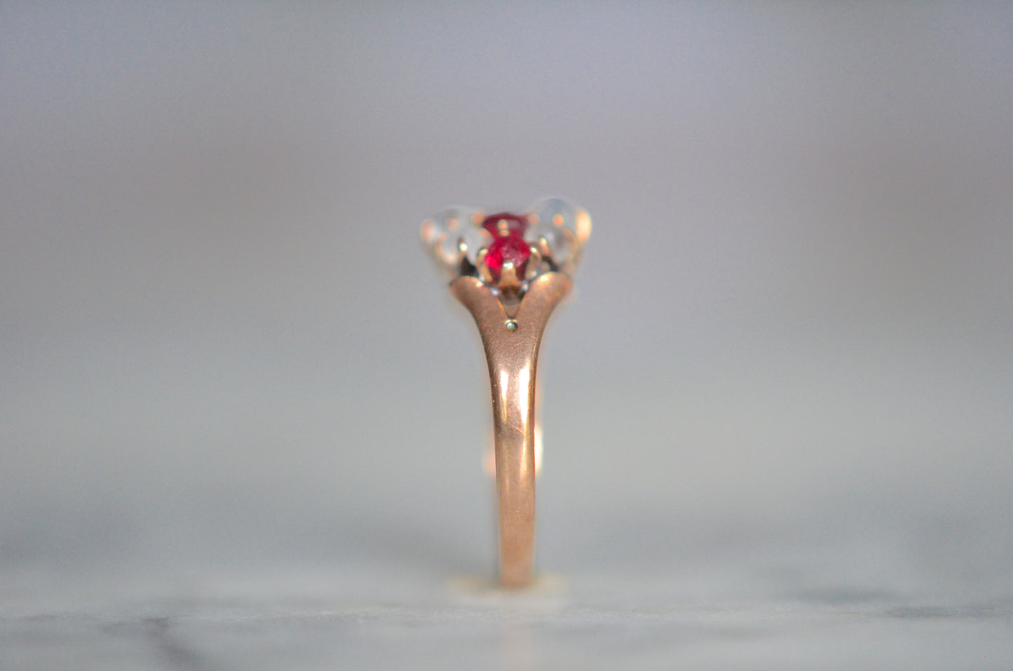 Enchanting Ruby and Moonstone Ring