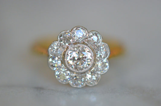 Tiniest Edwardian Daisy Cluster Ring