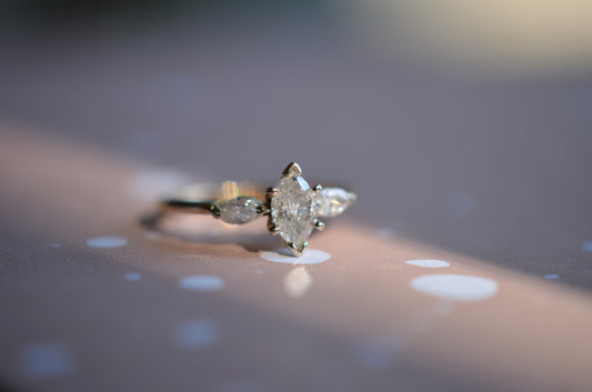 Gorgeous Triple Marquise Vintage Engagement Ring