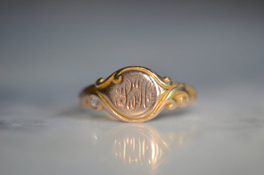 Antique Diamond Signet Ring BH