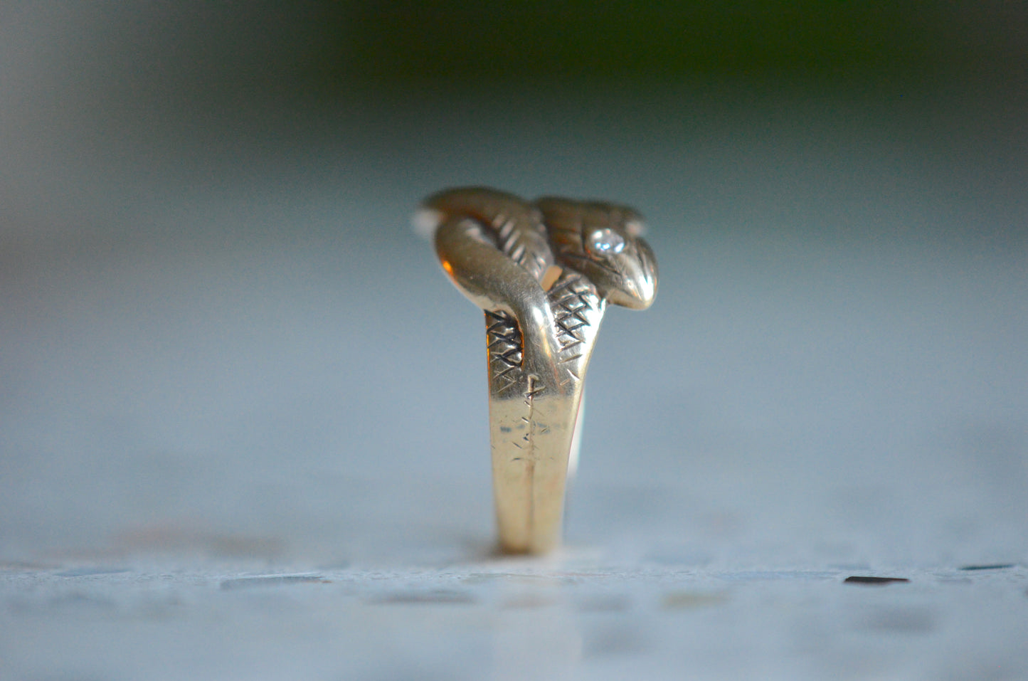 Handsome Midcentury Double Snake Ring
