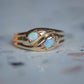 Sweet Victorian-Style Opal Double Snake Ring