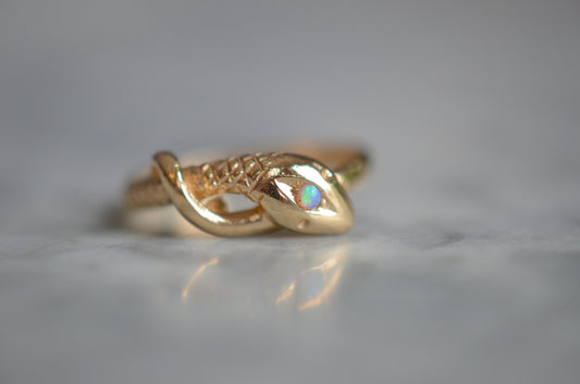 Estate Opal Snake Ring (Size 7.75)