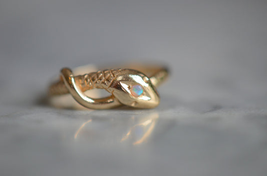 Estate Opal Snake Ring (Size 7.25)