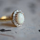 Romantic Victorian Revival Opal Halo Ring