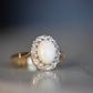 Romantic Victorian Revival Opal Halo Ring