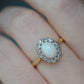 Romantic Victorian Revival Opal Halo Ring