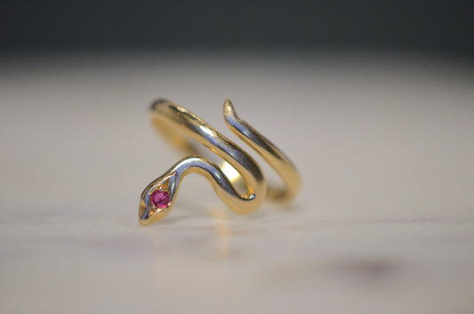 Sinuous Ruby Snake Ring