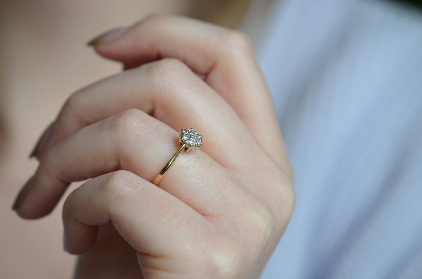 Dainty Edwardian-Inspired Cluster Ring