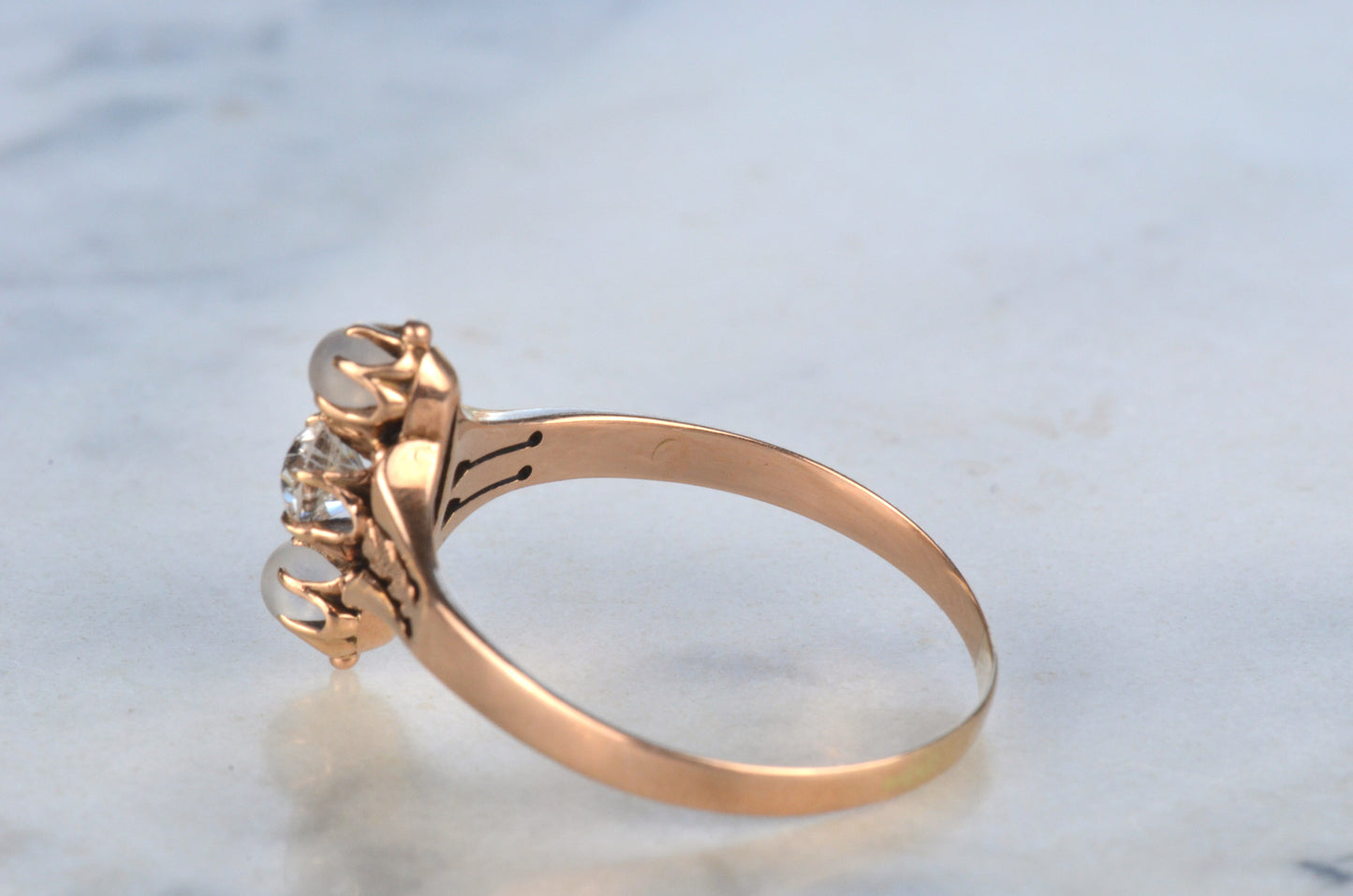 Enchanting Victorian Moonstone and Diamond Ring