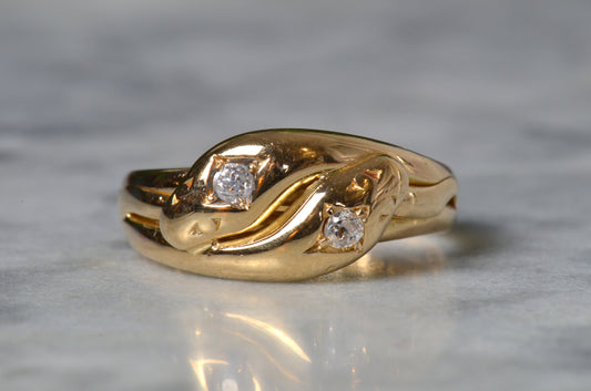 Supple Diamond Double Snake Ring 1903