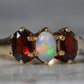 Retro Opal and Garnet Ring