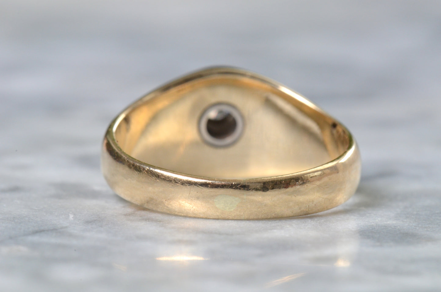 Elegant Mid-Century Onyx and Diamond Birks Ring