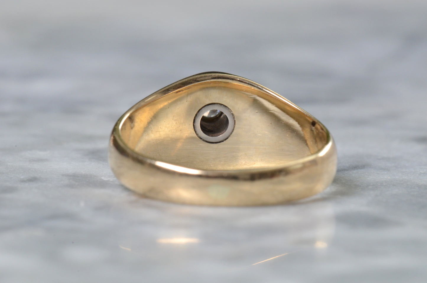 Elegant Mid-Century Onyx and Diamond Birks Ring